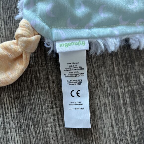 Ingenuity Sheppy Lamb 12" Plush Security Blanket White Green Lovey New NWT - Picture 5 of 8